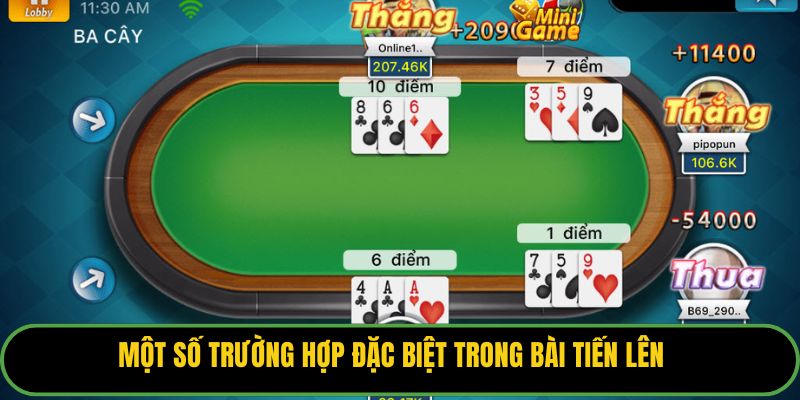 Một số trường hợp đặc biệt trong bài tiến lên